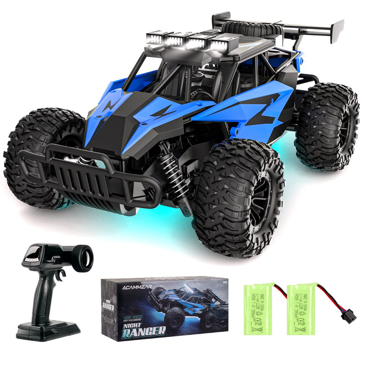 ACAMMZAR AT2 Ferngesteuertes Auto, 1:16 20+Km/h RC Auto 50+min Laufzeit mit 2 Akkus, 2WD 2.4GHz Off-