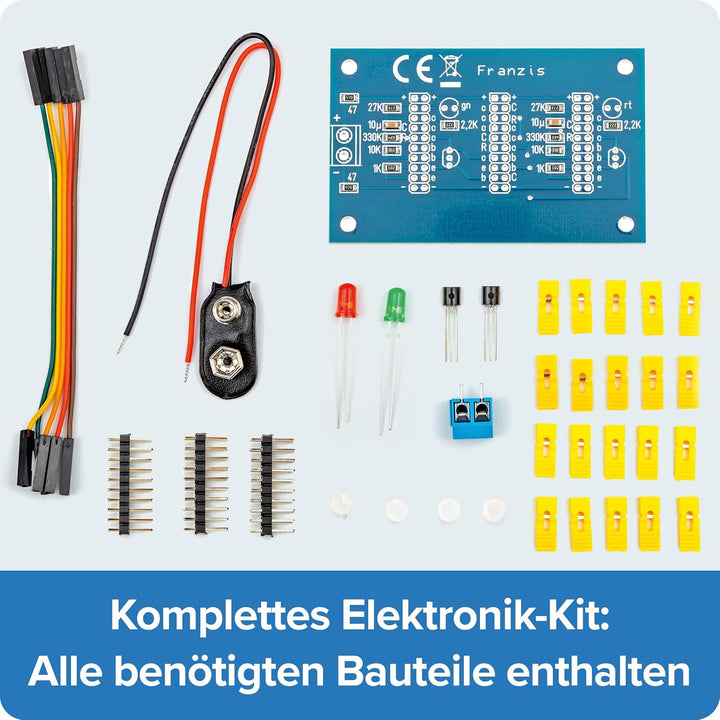 FRANZIS 65361 - Lernpaket Grundschaltungen der Elektronik – Kompletter Elektronik-Baukasten zum Test