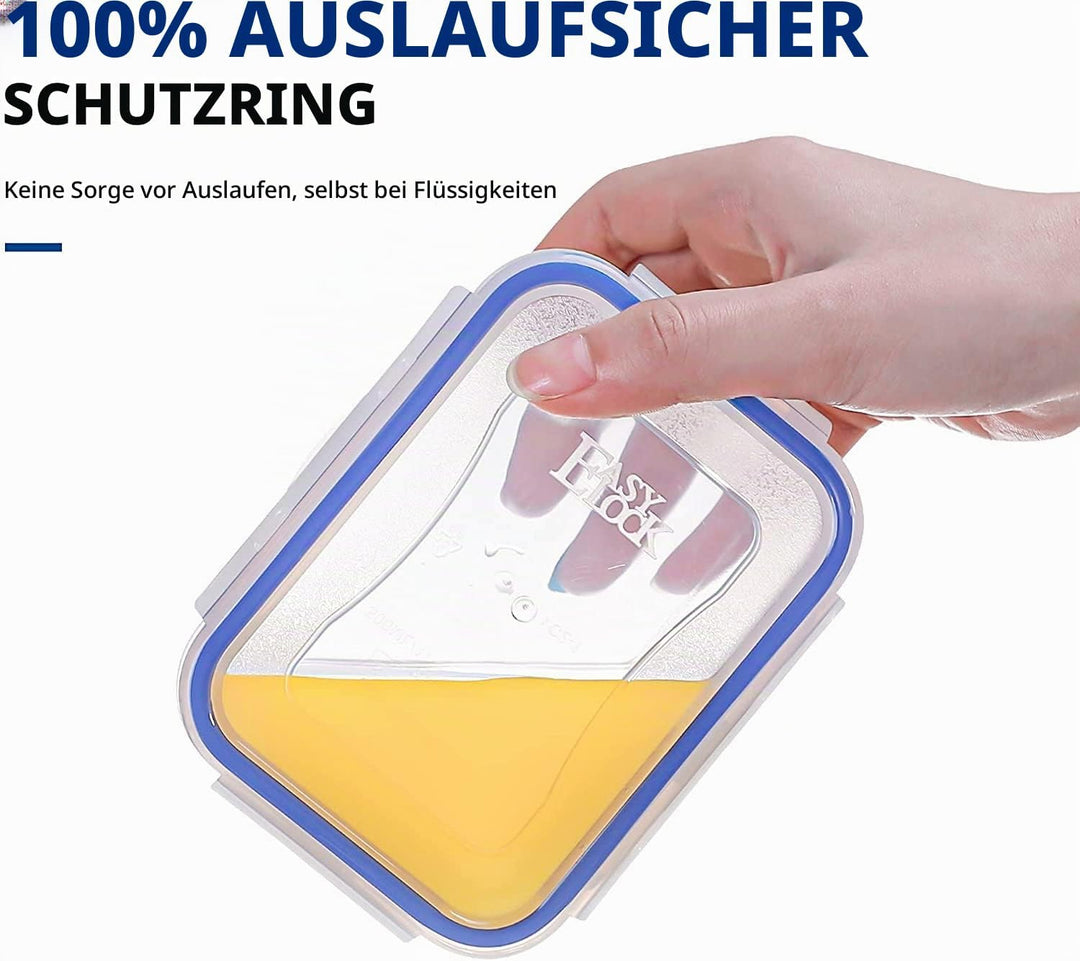 EASYLOCK 6er-Set 1250ML/500ML/180ML Plastikdosen Frischhaltedosen Set mit Deckel, Brotdose,Aufbewahr