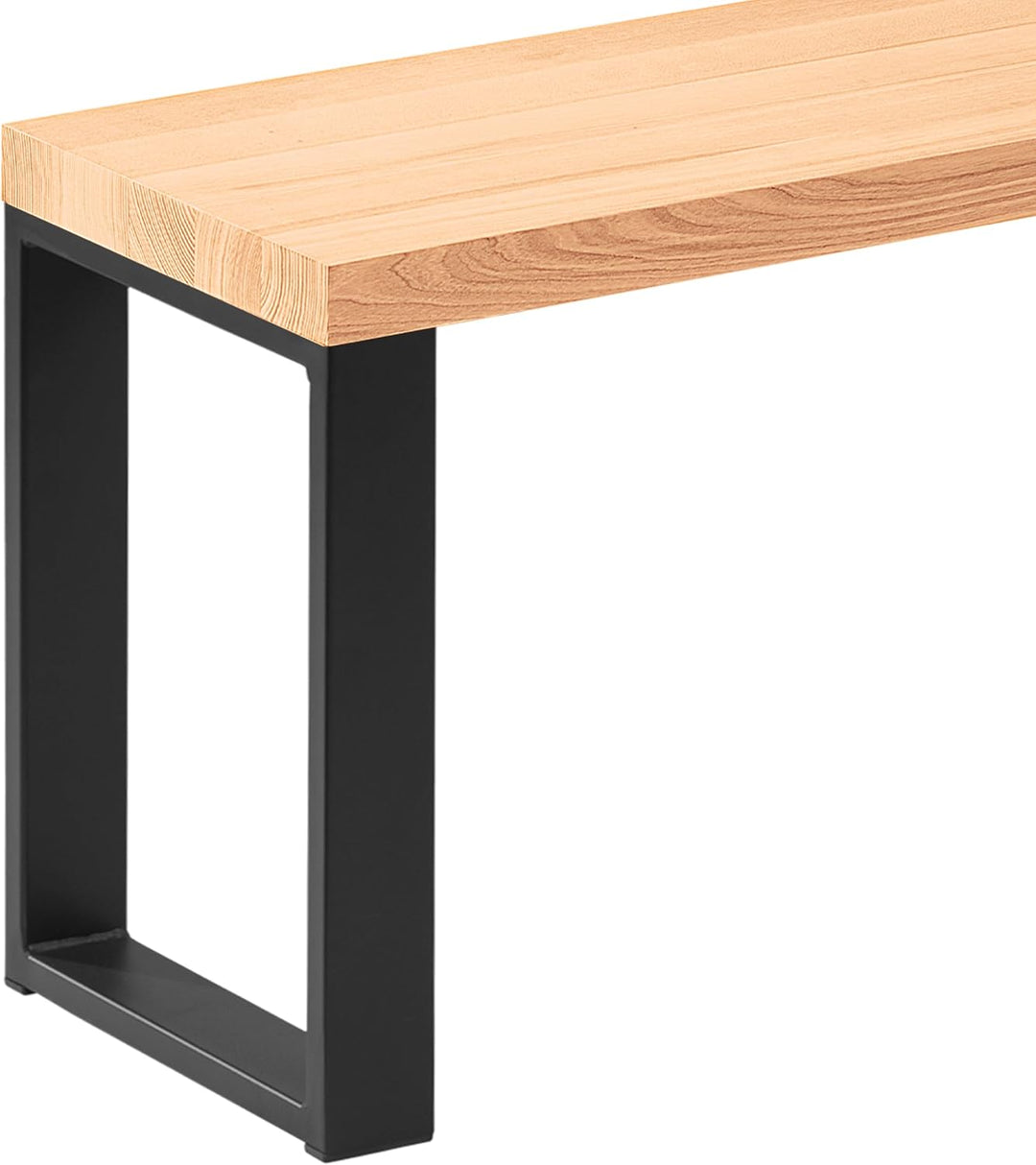 LAMO Manufaktur Hocker Beistelltisch Sitzbank 30x30x47 cm, Möbelfüsse Simple Schwarz/Natur, LSB-01-A