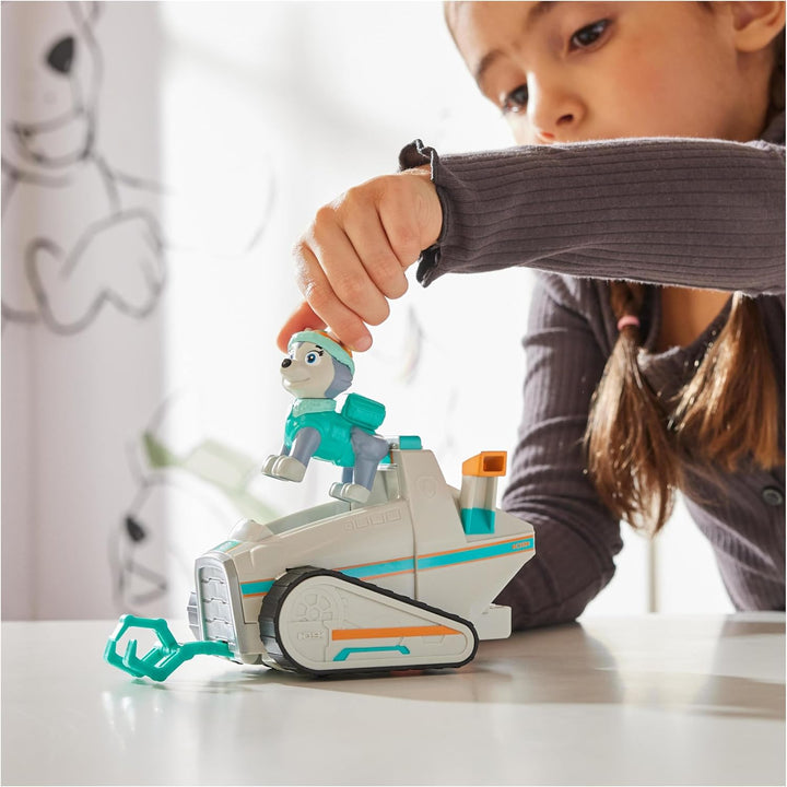 PAW PATROL, Schneemobil mit Everest-Figur (Sustainable Basic Vehicle/Basis Fahrzeug), Spielzeug für