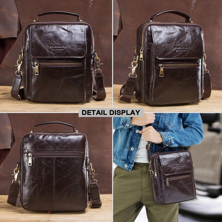 Contacts Männer Kleine Leder Messenger Bag, Echtes Leder Crossbody Tasche Schulter iPad Tasche Reise