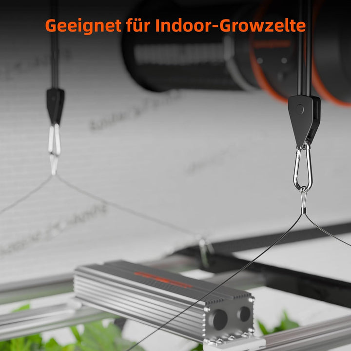 Spider Farmer 8 Stück Seilratsche mit Haken 68 KG Heavy Duty Einstellbare Ratchet Hanger für Pflanze