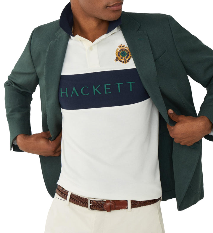 Hackett London Herren Heritage Panel Polo Polohemd XXL White (White), XXL White (White)