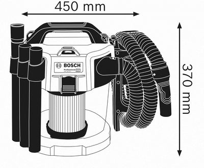 Bosch Professional 18V System Akku Staubsauger GAS 18V-10 L (ohne Akkus und Ladegerät, mit Flachfalt