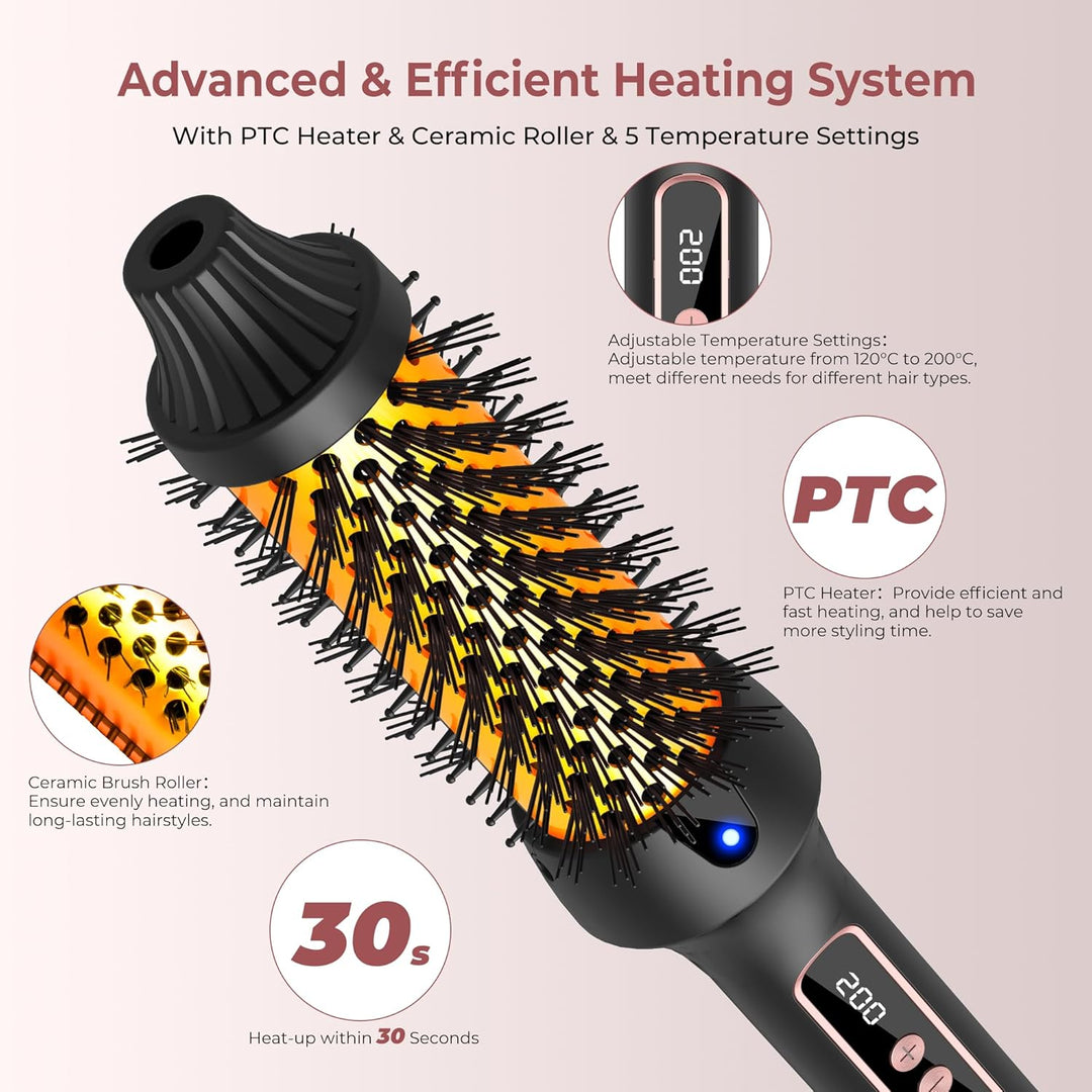 UKLISS Thermal Brush Ionen Thermobürste LCD-Display [120-200℃] Heisse Bürste Rundbürste Haarstyling
