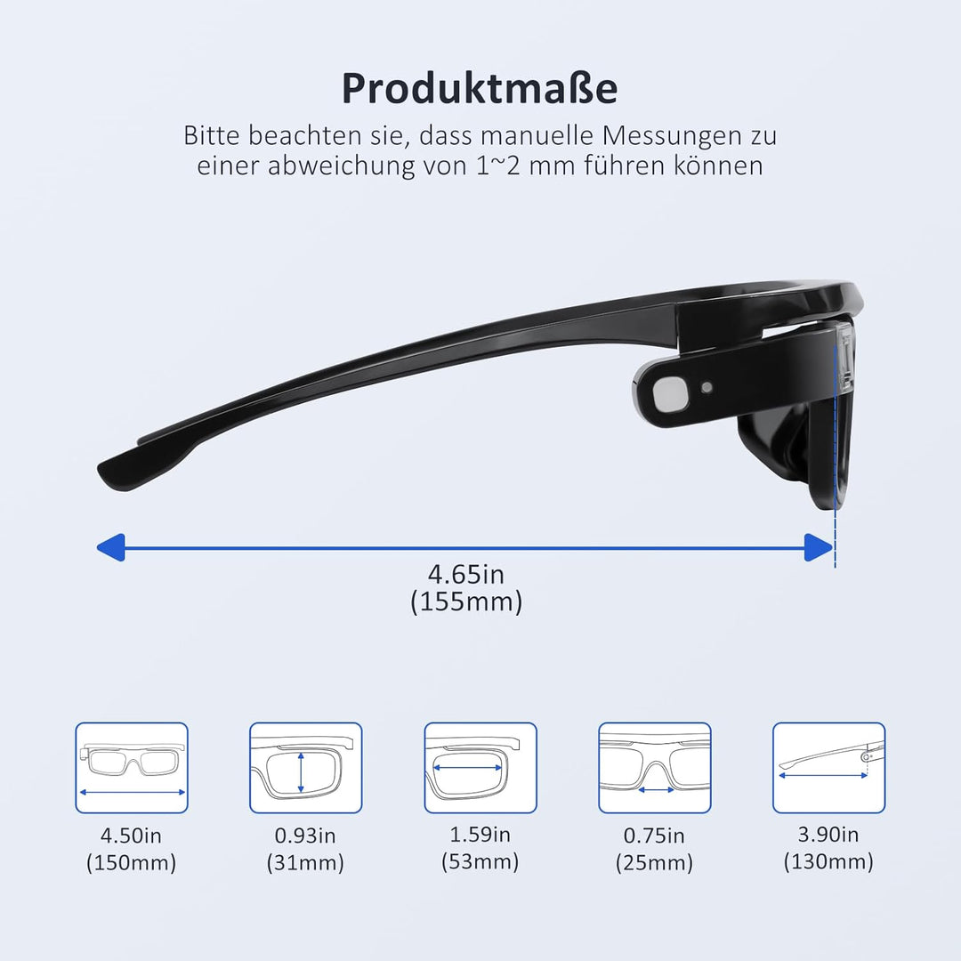NexiGo DLP-Link 3D-Brillen, wiederaufladbare 3D-Aktiv-Shutter-Brillen kompatibel mit Aurora, Aurora