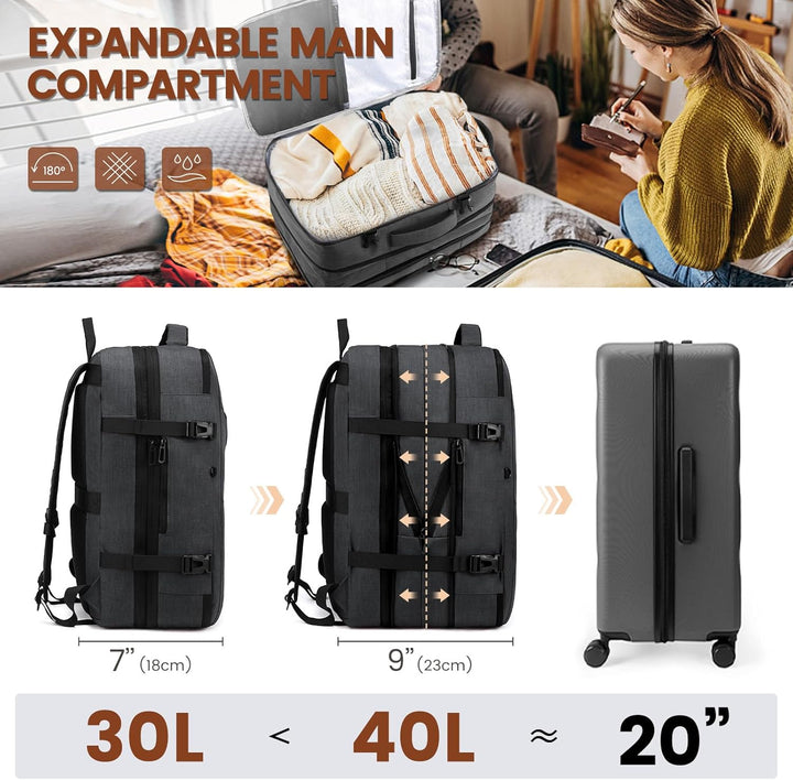 LOVEVOOK Rucksack Handgepäck Flugzeug, 40L Reiserucksack Handgepäck Flugzeug, Business Rucksack Herr