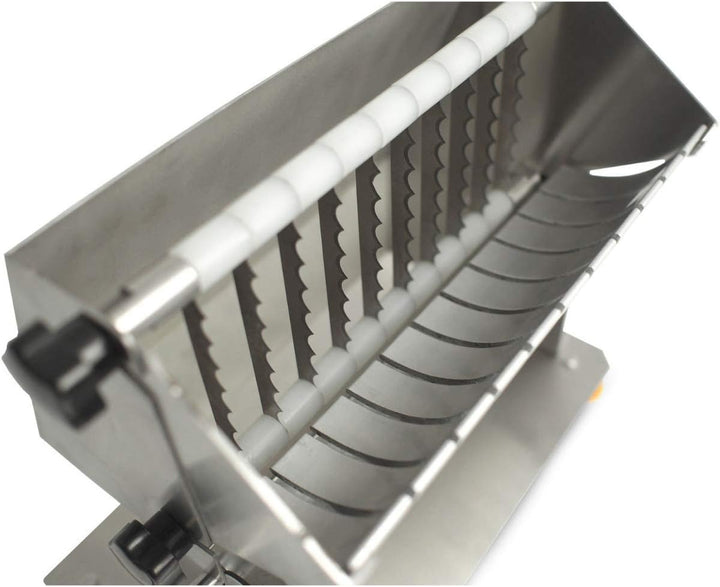 ZORRO - Currywurstschneider manuell - 10 Messer - Wurstschneider - Hand Currywurstschneider Silber