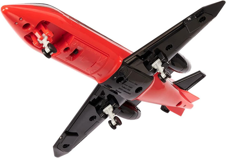 siku 2526, Geschäftsflugzeug, Spielzeug-Jet, Kunststoff, Rot, 7 LED-Lichter, Ein- und ausklappbares
