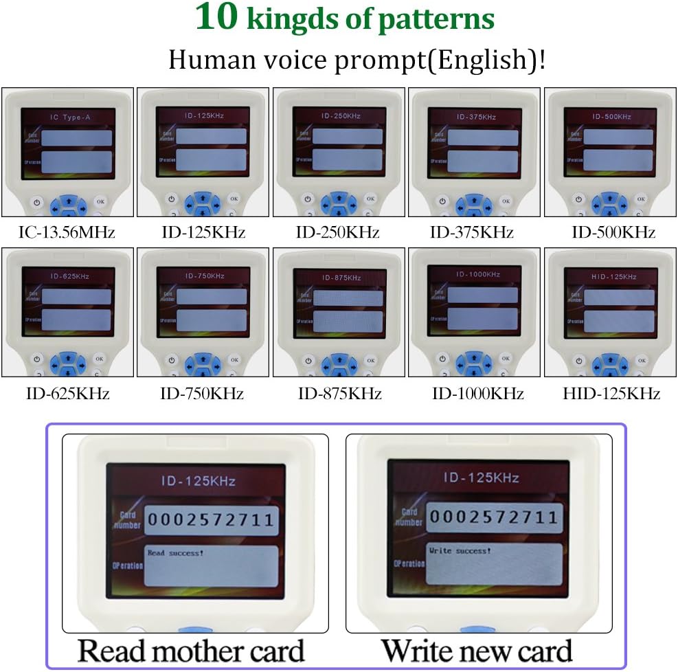 OBO HANDS Englisch RFID NFC Kopierer Leser Schriftsteller Duplizierer 10 Frequenz Programmierer mit