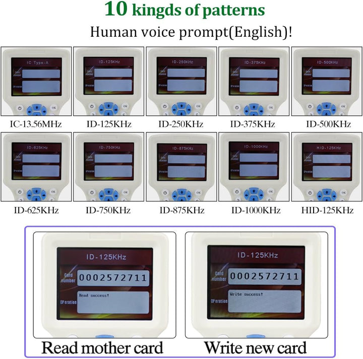 OBO HANDS Englisch RFID NFC Kopierer Leser Schriftsteller Duplizierer 10 Frequenz Programmierer mit