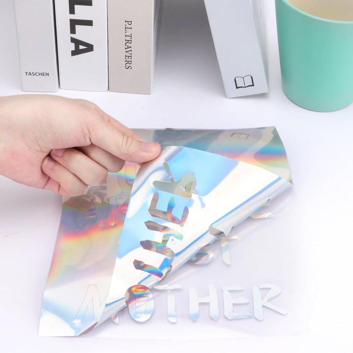 NANAPLUMS Selbstklebendes Vinylfolie Plotter - Holographisches Funkelndes Plotterfolie Vinyl Permane