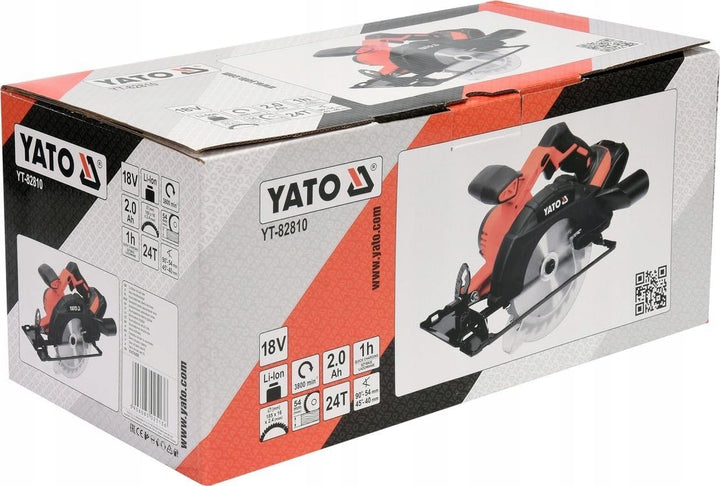 YATO Profi AKKU Handkreissäge 18V | 2,0 Ah Li-Ion Akku | Schnellladegerät | Staubsaugeradapter | Säg