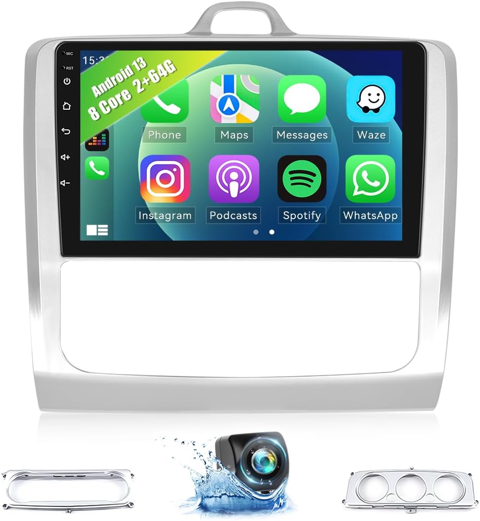 [8Core 2G+64G] CAMECHO Android 13 Autoradio für Ford Focus Mk2/Mk3 Exi MT 2 3 (2004-2011) mit Navi C