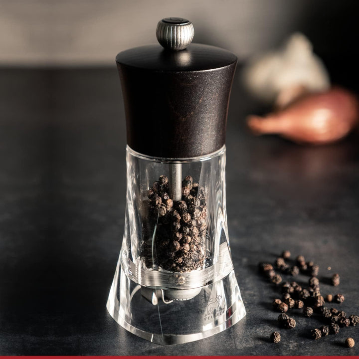 Peugeot Oléron Manuelle Chilimühle, Klassische Mahlgradeinstellung, Höhe: 14 cm, Holz/Acryl, Braun/T