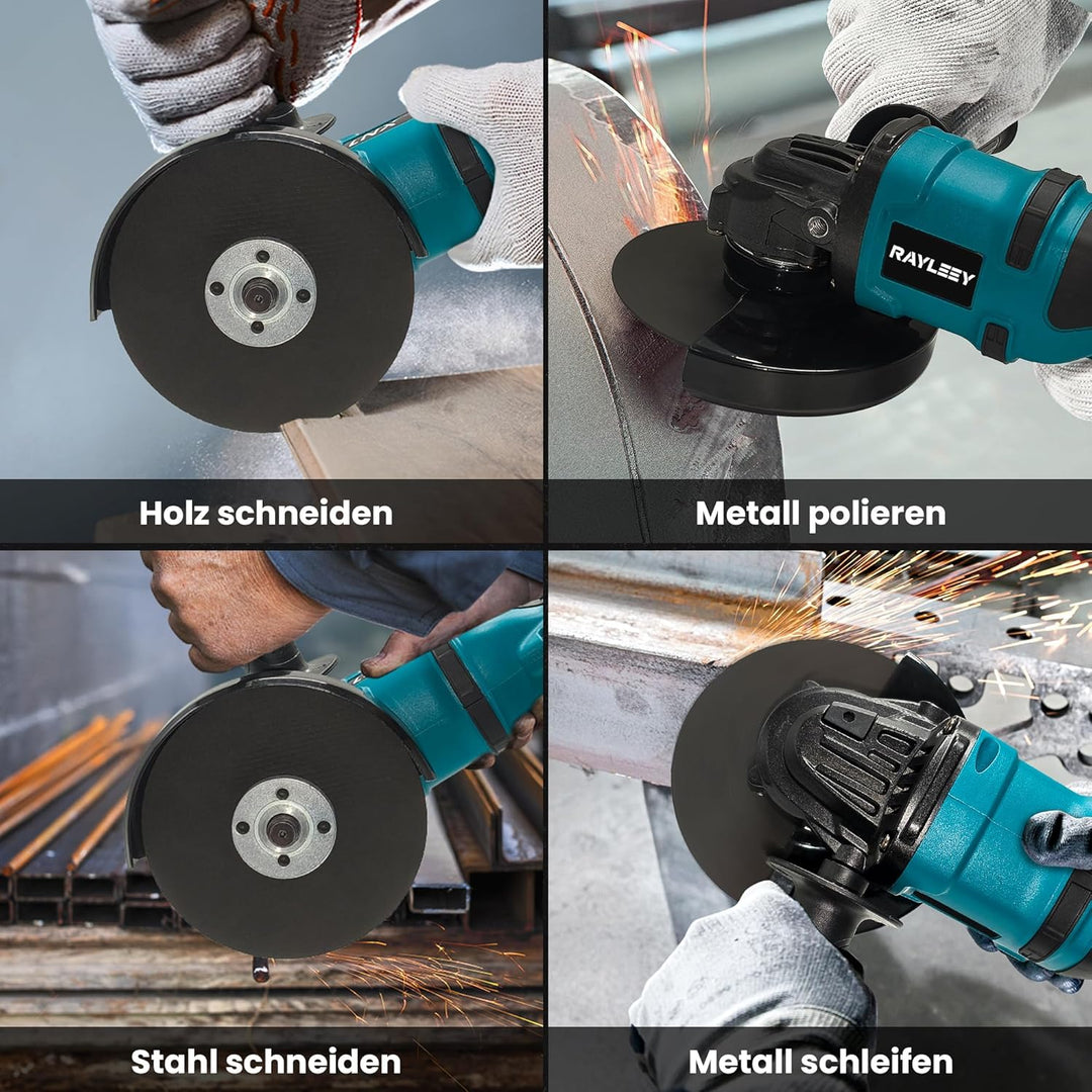 Akku Winkelschleifer für Makita 18V, 125 mm Akku Flex 8500U/min, 3 Geschwindigkeiten, Akku-Schleifer