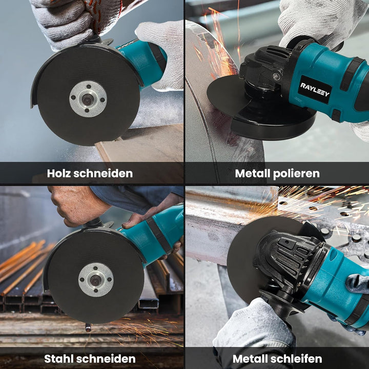 Akku Winkelschleifer für Makita 18V, 125 mm Akku Flex 8500U/min, 3 Geschwindigkeiten, Akku-Schleifer