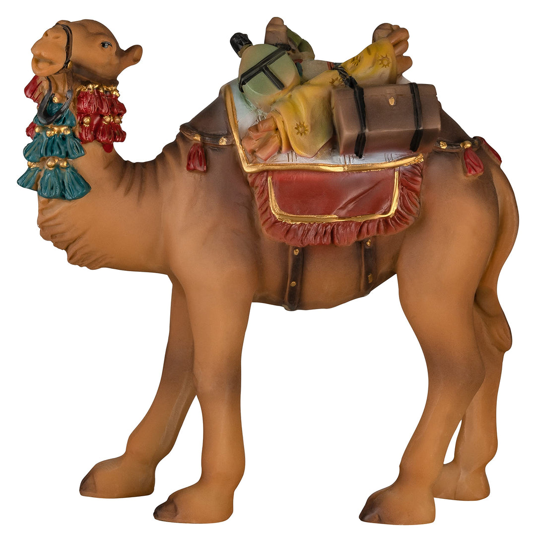 MaMeMi Krippenfigur Kamel mit Gepäck [Höhe 12 cm, handbemalt] Krippenfiguren/Krippentier/Krippenzube