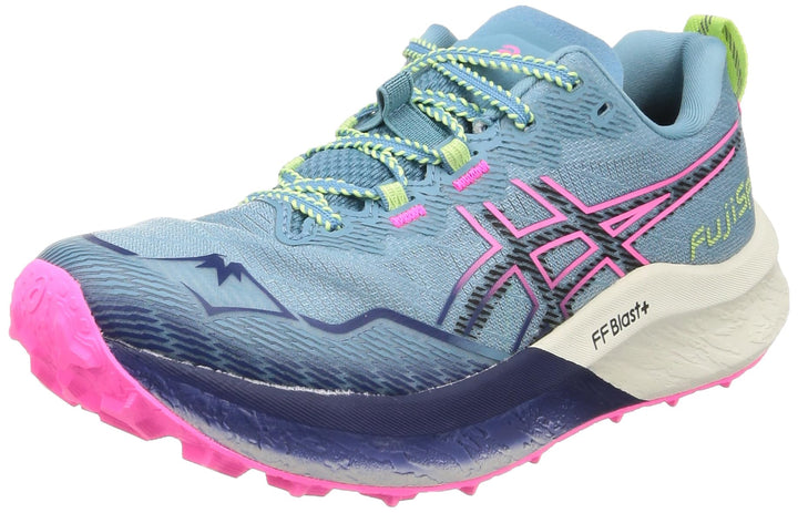 ASICS Fuji Lite 4 Donna Trailrunning-Schuhe Schwarz Beige 37.5 EU Gris Blue Black, 37.5 EU Gris Blue