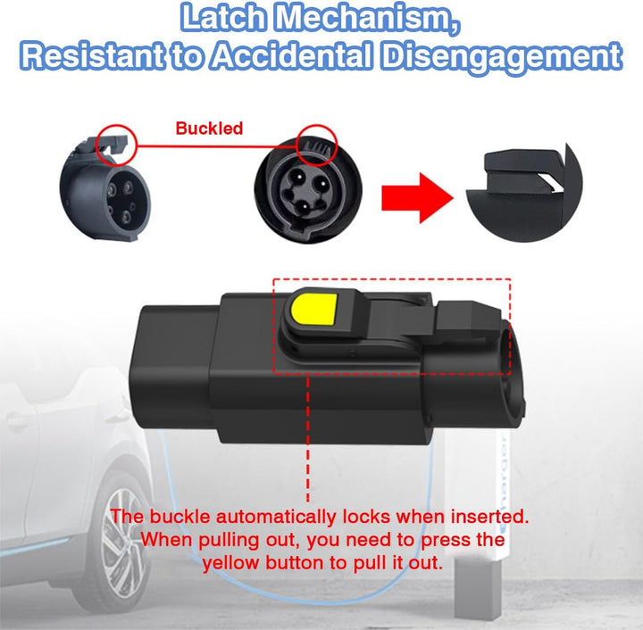 EV Ladekabel Autoladegerät Adapter, Typ 2 bis Typ 1 EV + Adapter für Elektrofahrzeug Ladekabel, 32A