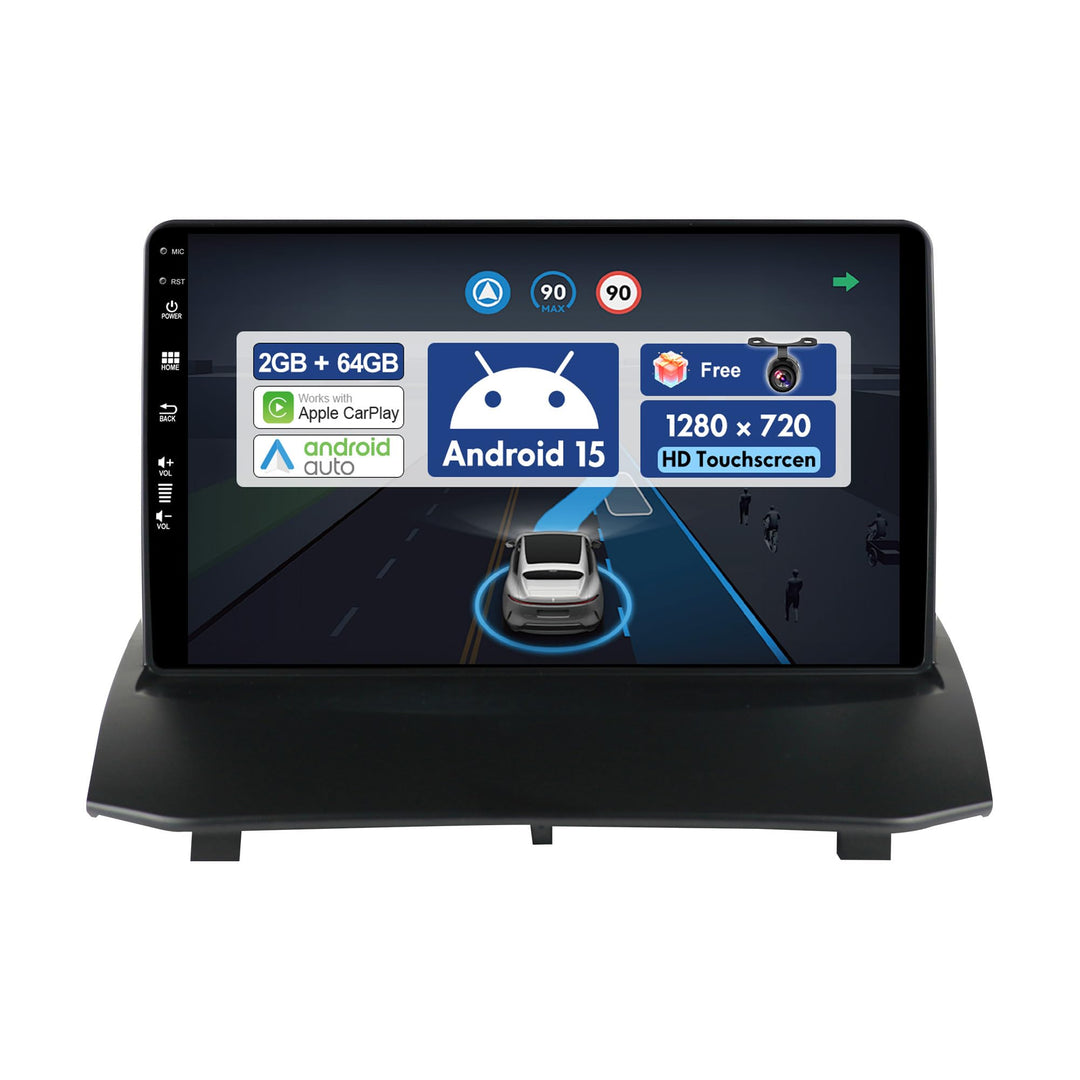 BXLIYER 9 Zoll Autoradio für Ford Fiesta (2008-2019) GPS Navigation - Wireless CarPlay Android Auto