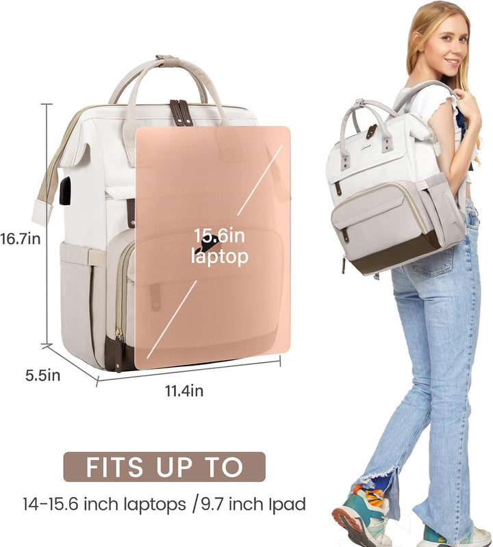LOVEVOOK Rucksack Damen Laptop Rucksäcke mit Laptopfach 15.6 Zoll Schulrucksack Mädchen Teenager Sch
