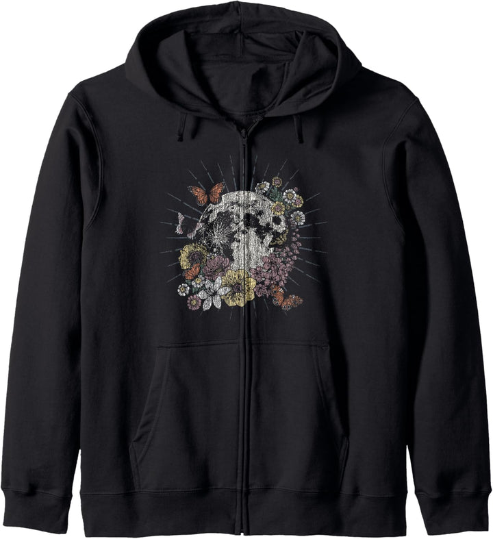 Lunar Butterfly and Floral Star Circle Kapuzenjacke