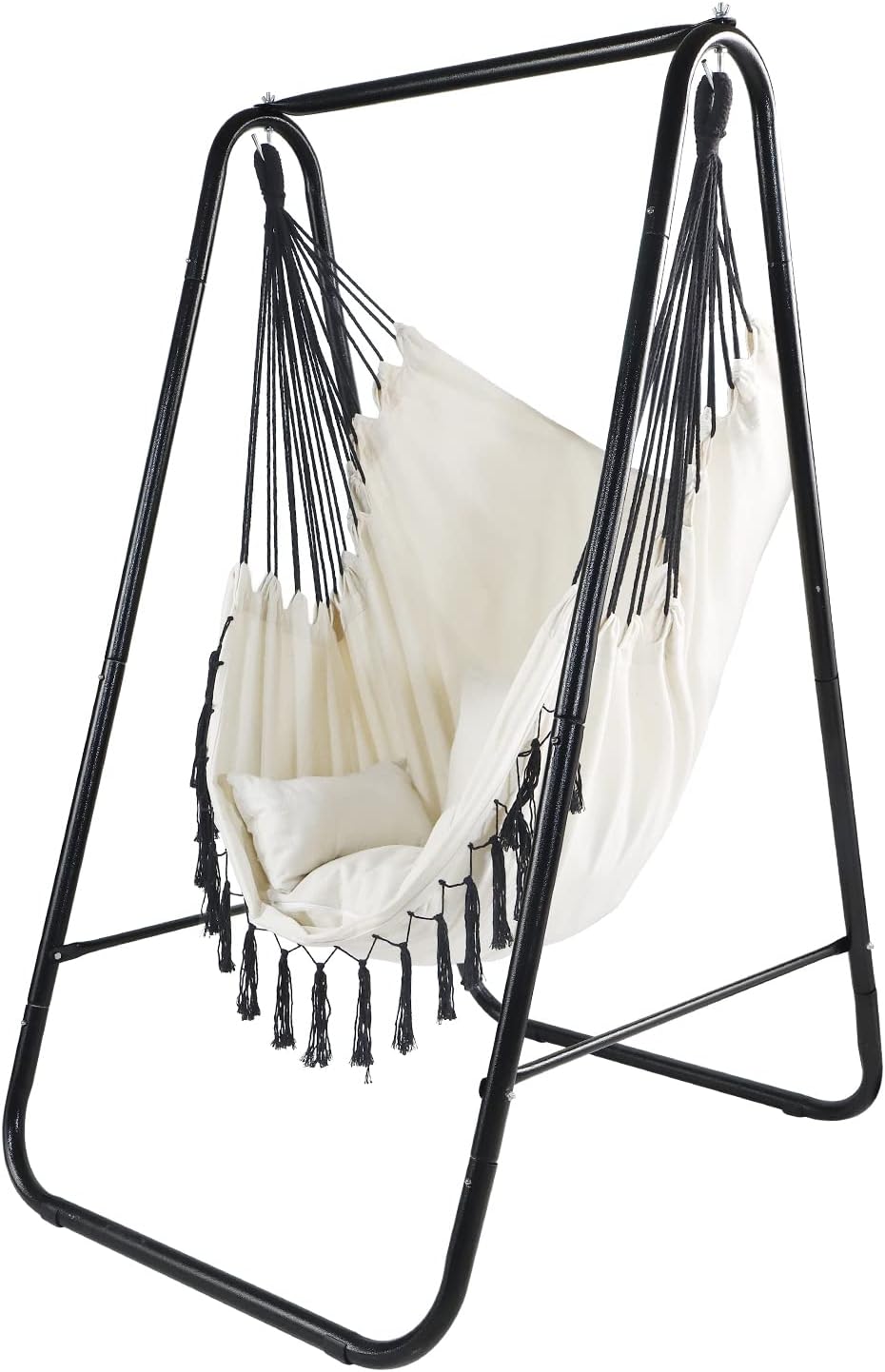 CCLIFE Hängesessel mit Gestell Kissen Hängeschaukel Hängestuhl Bis 100kg Indoor & Outdoor Garten Hän