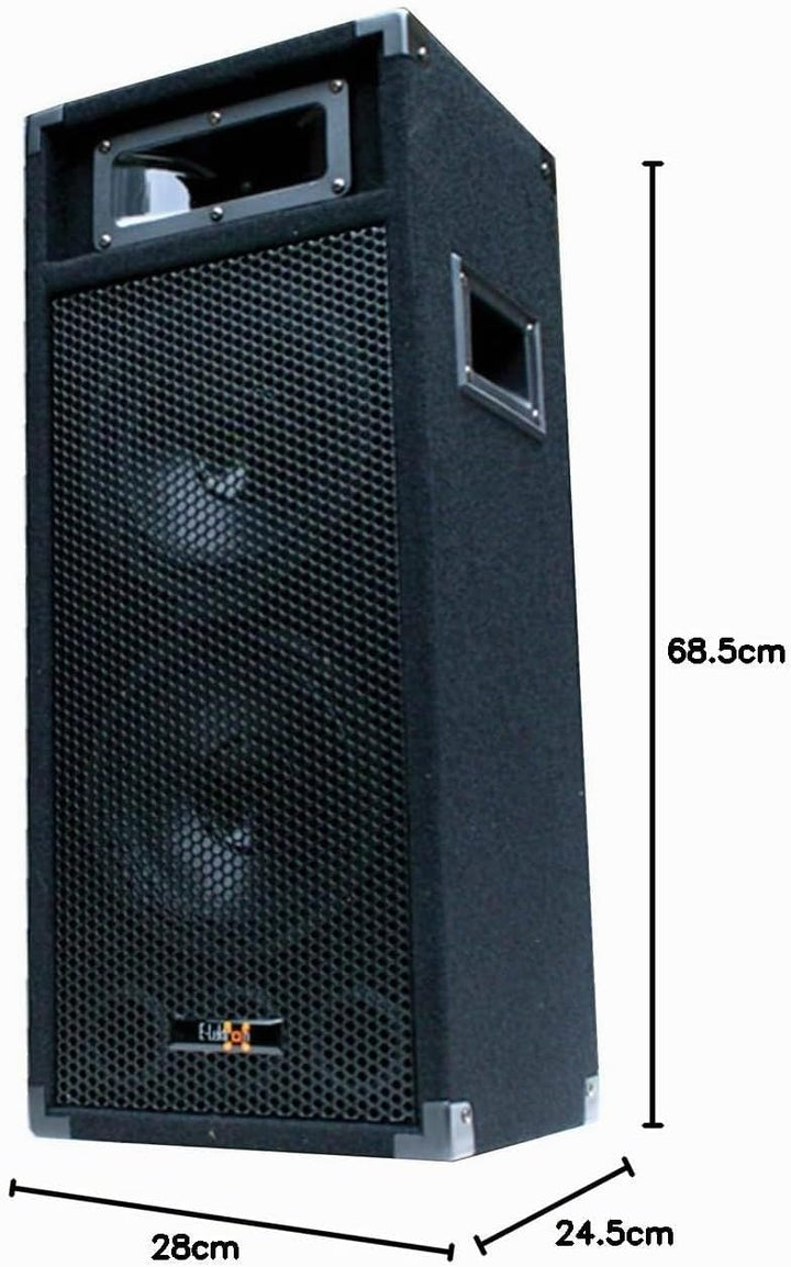 E-Lektron 500W DJ Party Lautsprecher Box doppel 8" Bass PW220