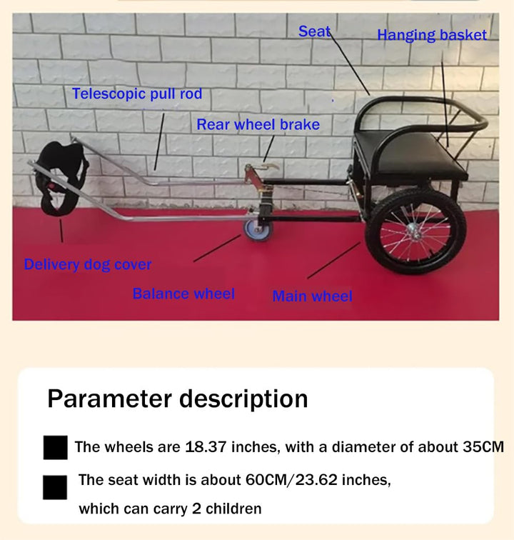 Hundewagen Mit Sitz Grosser Hundekarren/Hundeanhänger Für Transport, Jogging &amp; Einkauf Robuster Wage