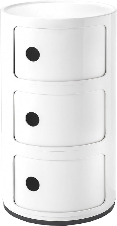 Kartell Componibile Endtische, Plastik, weiss, 32 x 58.5 x 32 cm & 4966/03 Componibile Endtische, Pl