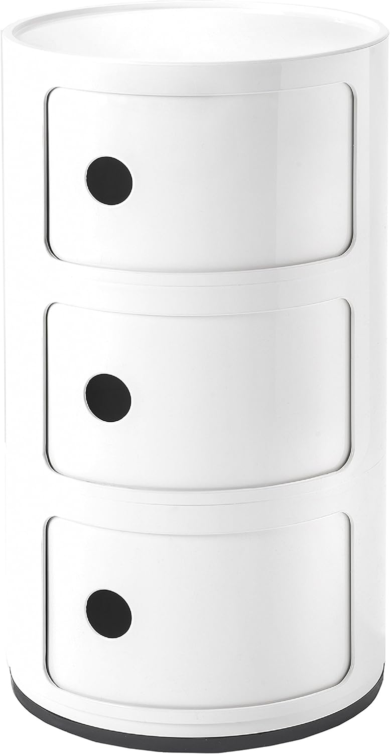 Kartell Componibile Endtische, Plastik, weiss, 32 x 58.5 x 32 cm & 4966/03 Componibile Endtische, Pl