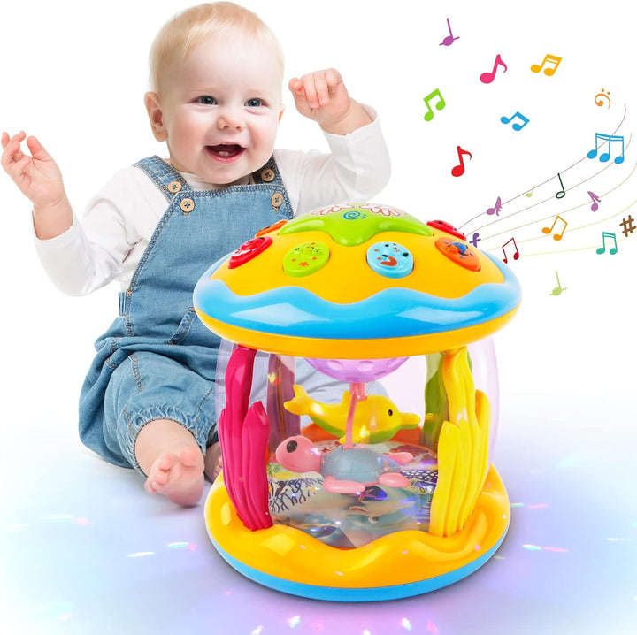 m zimoon Baby Spielzeug ab 6 Monate, Drehender Projektor Kinderspielzeug mit Licht & Musik, Kinder G