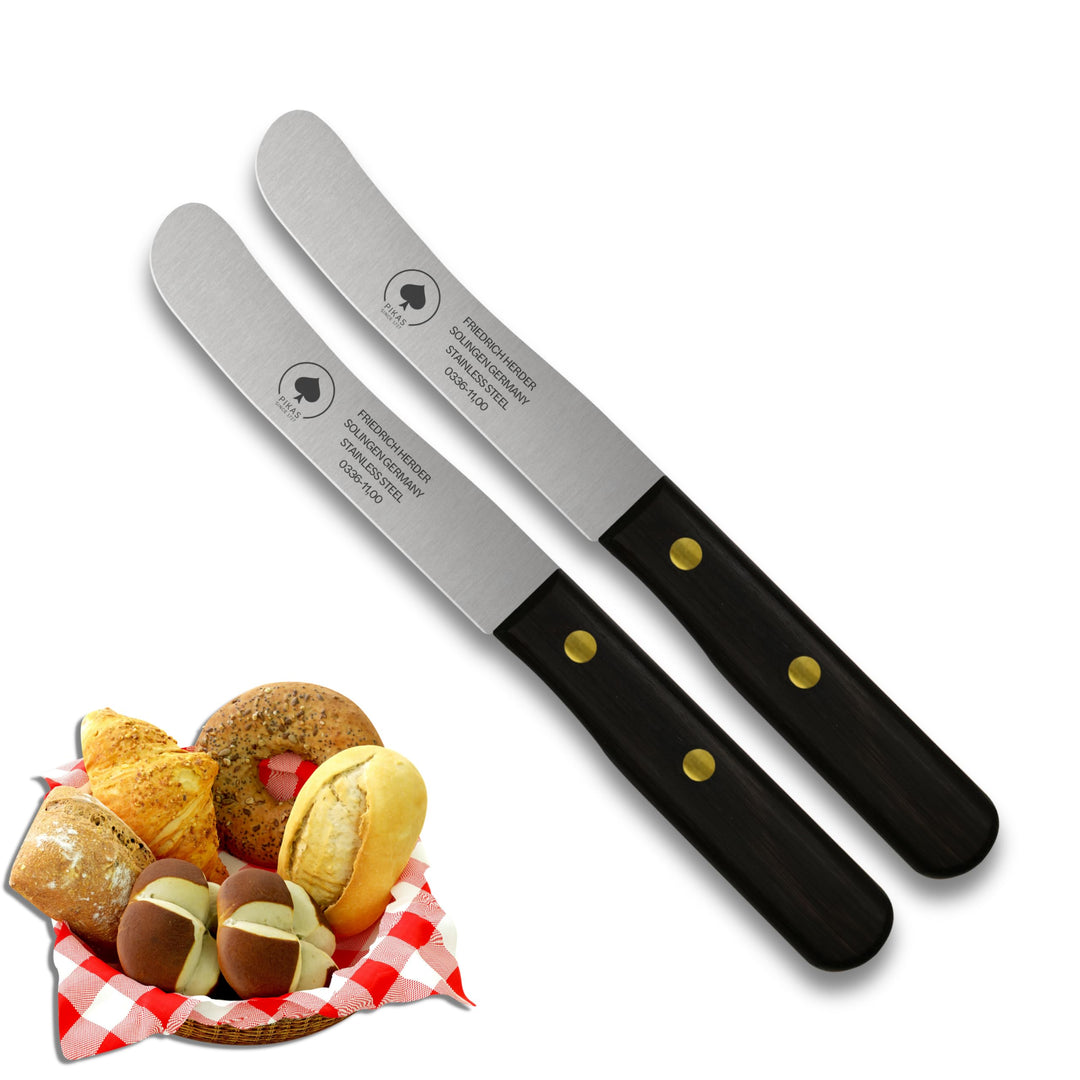 PIKAS - Solingen Messer, Thermonuss Holzgriff, Premium Buckelmesser, Küchenmesser, Frühstücksmesser,