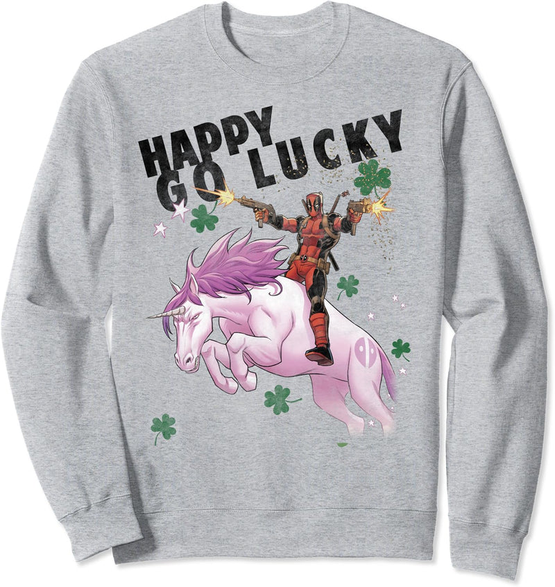 Marvel Deadpool Happy Go Lucky Unicorn Sweatshirt