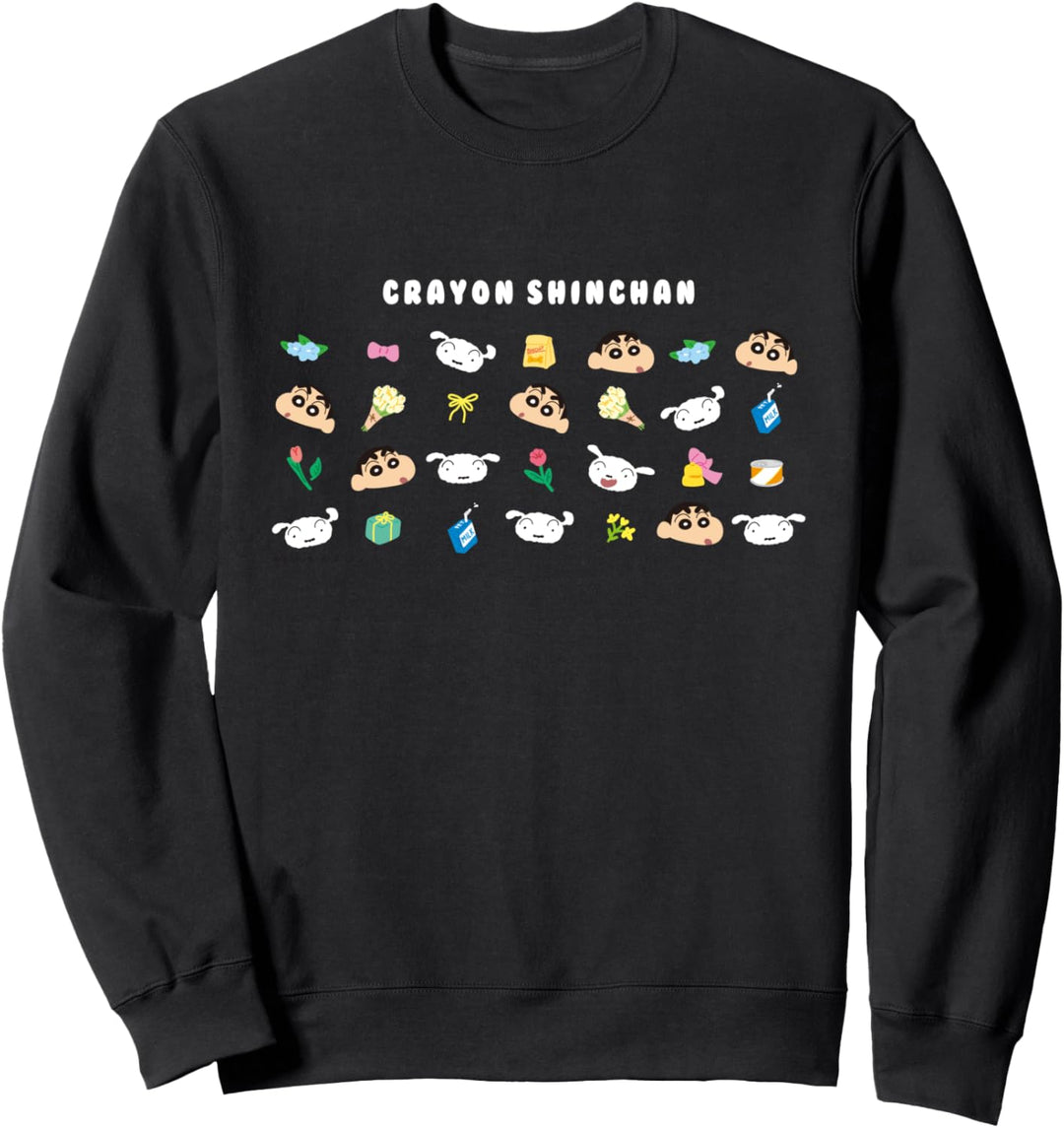 Crayon Shin-chan happy!Shiro Viele Gesichter! Sweatshirt