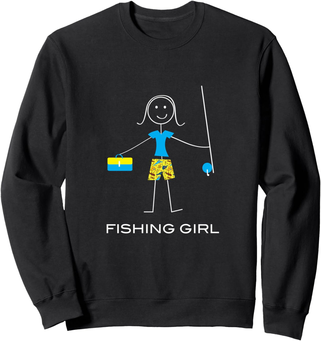 Lustige Frauen, die fischen, Fischerinnen, die Mädchen Sweatshirt