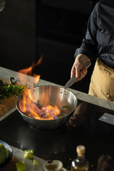 Fiskars All Steel pure Wok 28 cm, Silber, Wok 28 cm