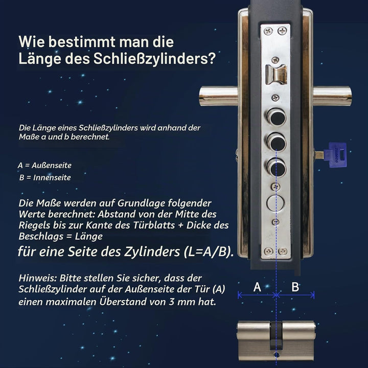 Massiver Schliesszylinder gleichschliessend 2er Set 30/70 Zylinderschloss Messing mit 10 Schlüssel -