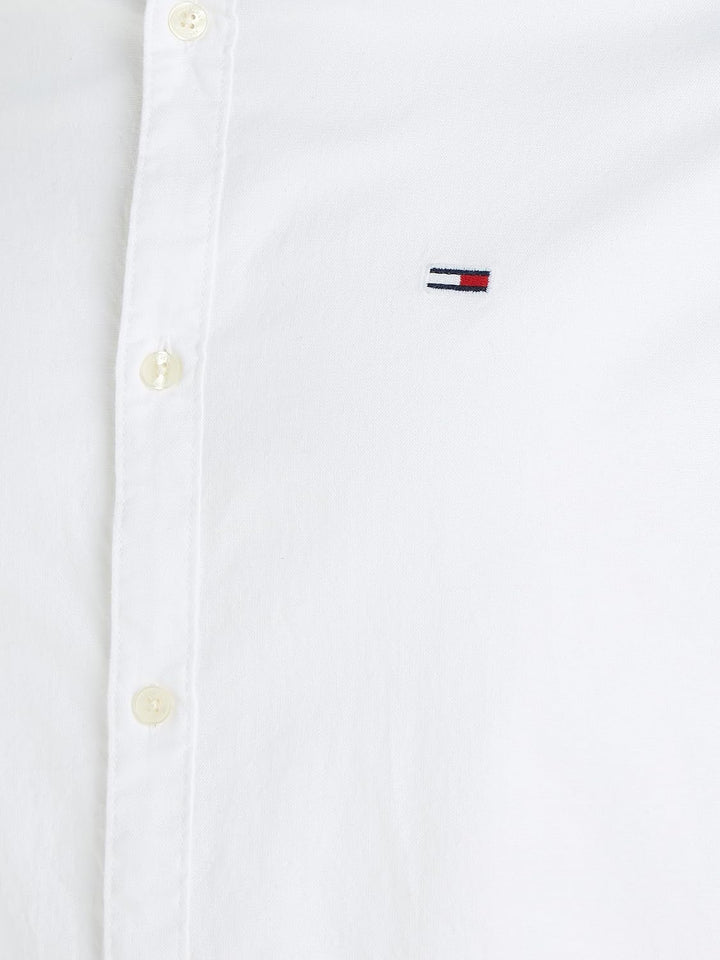 Tommy Hilfiger Herren TJM Slim Stretch Oxford T-Shirt XS Weiss, XS Weiss