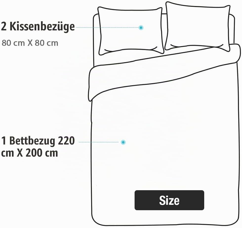 Lekesky Bohemian Bettwäsche 220x200 cm 3 Teilig - Bettbezug mit Reissverschluss und 2 Kissenbezug 80