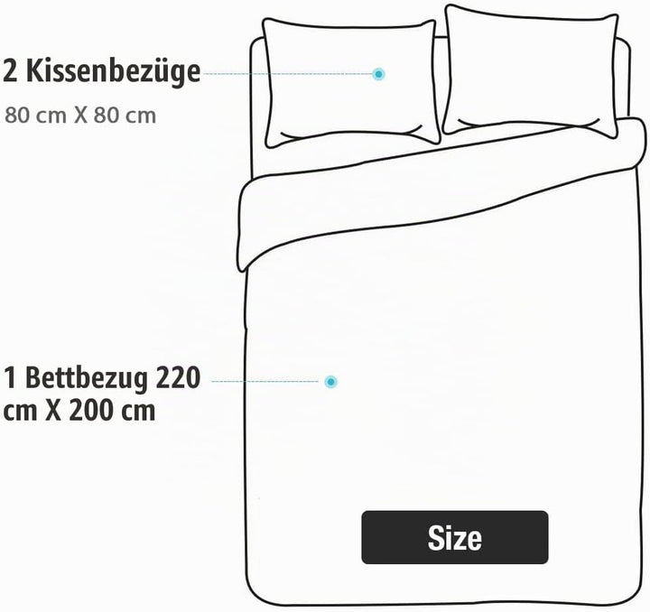 Lekesky Bohemian Bettwäsche 220x200 cm 3 Teilig - Bettbezug mit Reissverschluss und 2 Kissenbezug 80