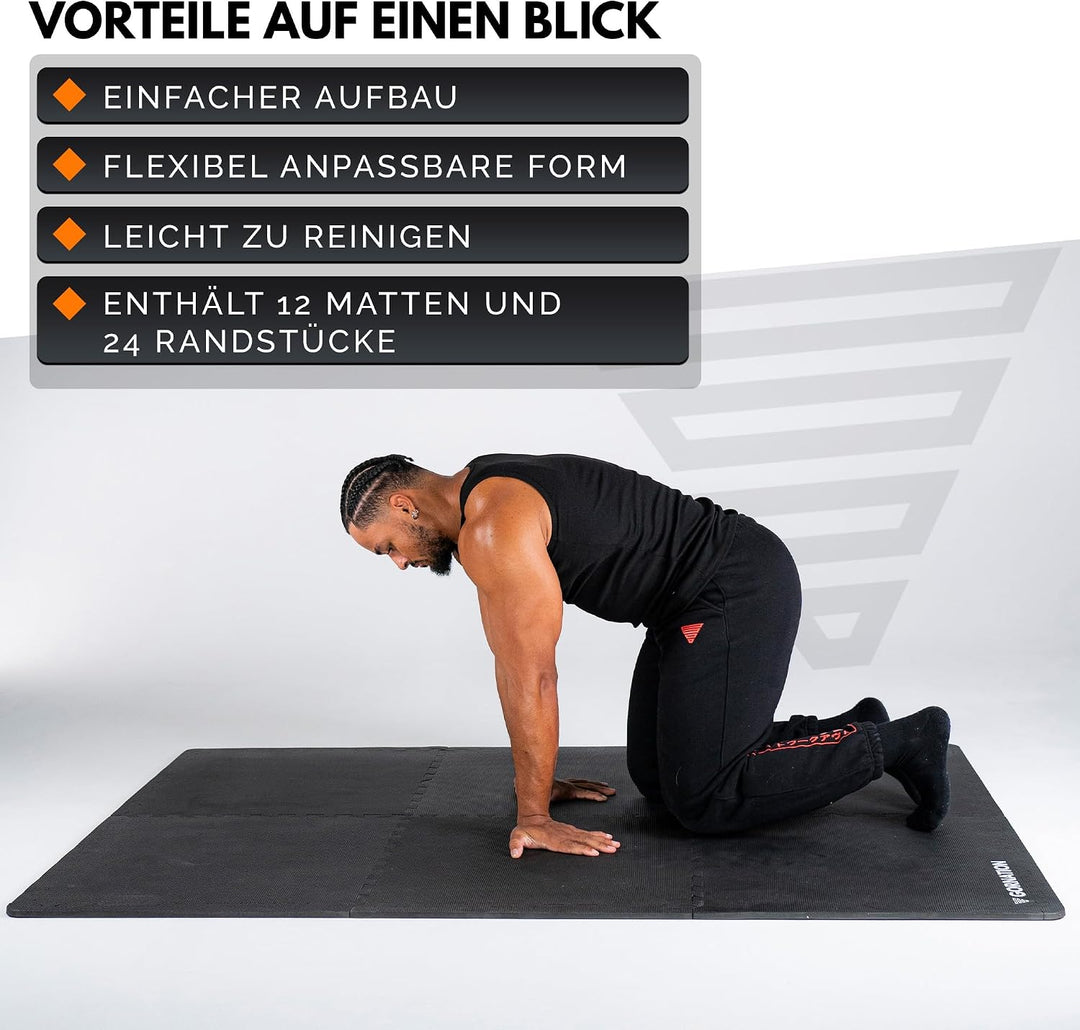 GORNATION Bodenschutzmatte Fitness, rutschfeste Schutzmatte für Fitnessgeräte, Bodenschutzmatte Puzz