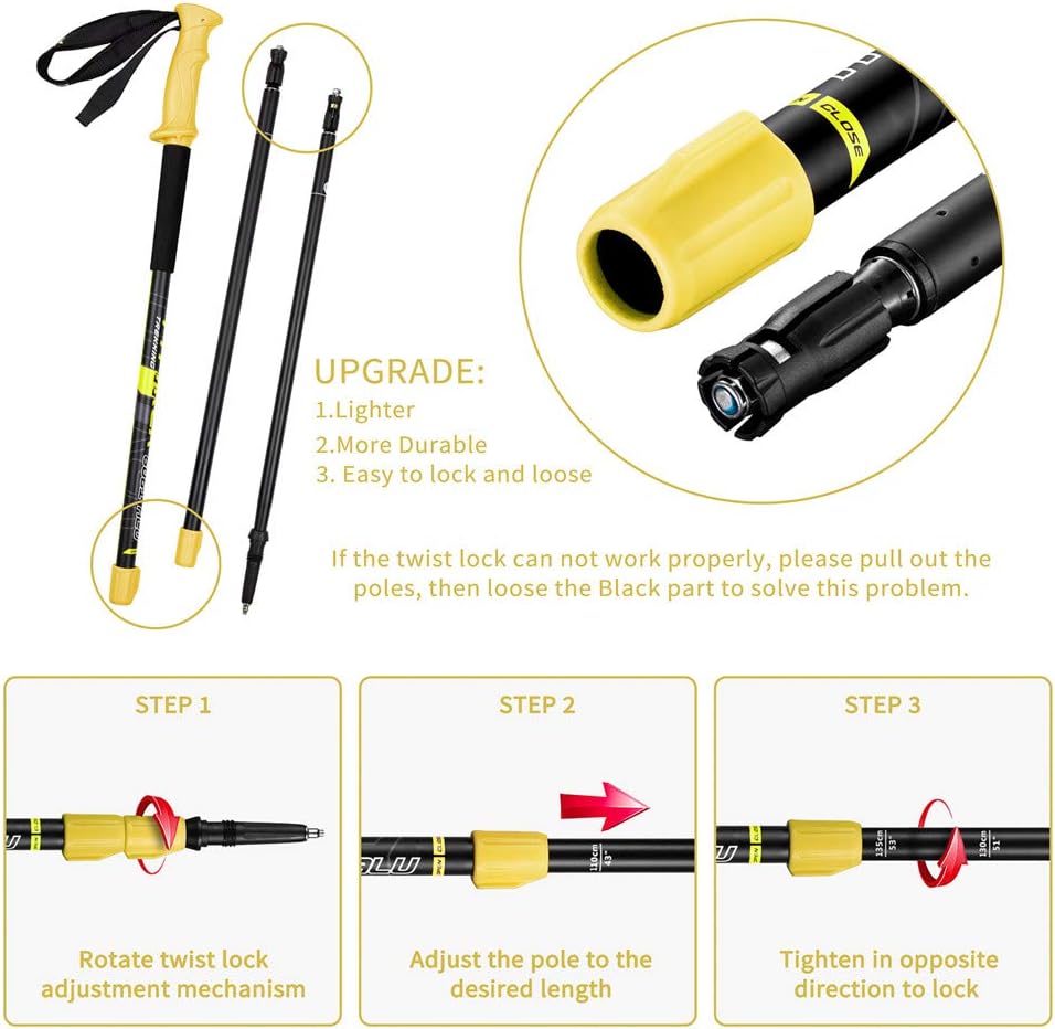 FitTrek Wanderstöcke - Trekkingstöcke - Walking Stöcke Teleskop - Nordic Walking Stock Verstellbar L