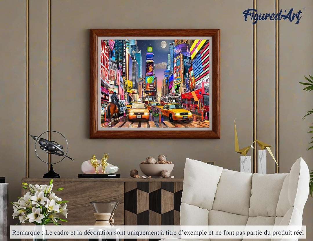 Figured'Art Malen Nach Zahlen Erwachsene Mit Rahmen Timesquare - Paint by Numbers Basteln DIY Bastel