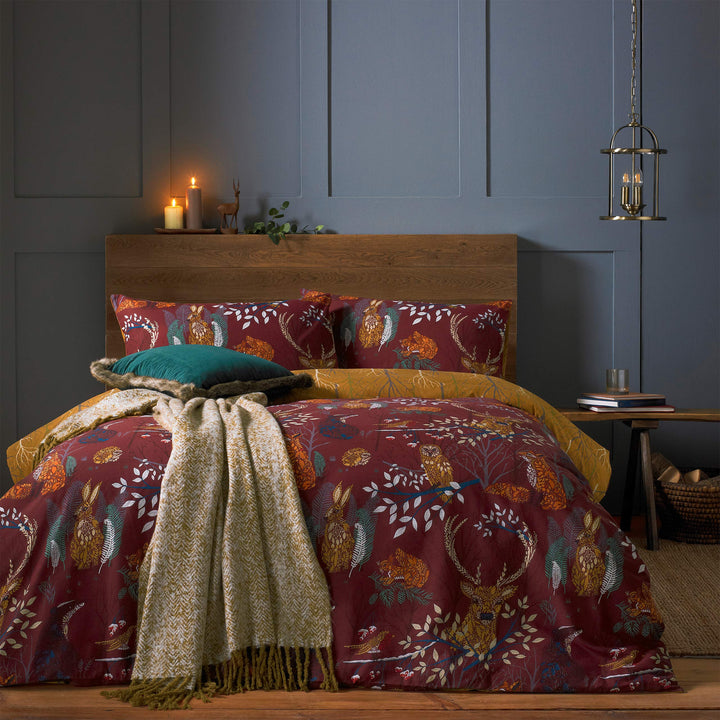 furn. Forest Fauna Bettbezug-Set, rostfarben, Doppelbett Double, W200cm x L200cm (Duvet Cover), W50c