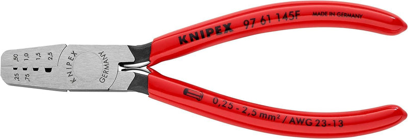 Knipex Crimpzange für Aderendhülsen mit Kunststoff überzogen 145 mm 97 61 145 F