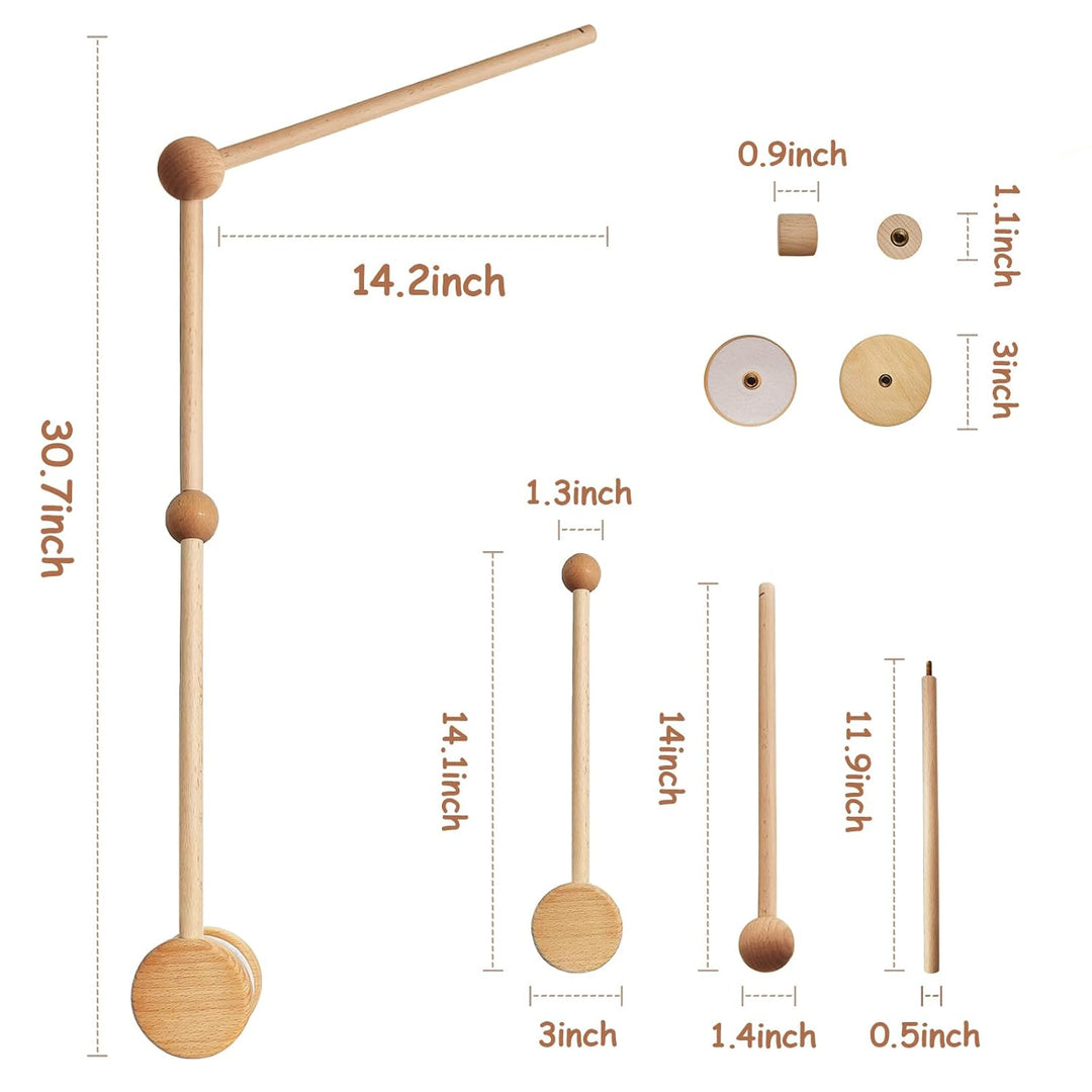 Mobile Halterung für Babybett, Holz Mobile Halterung Wickeltisch für Aufhängung Mobile baby, Geburt