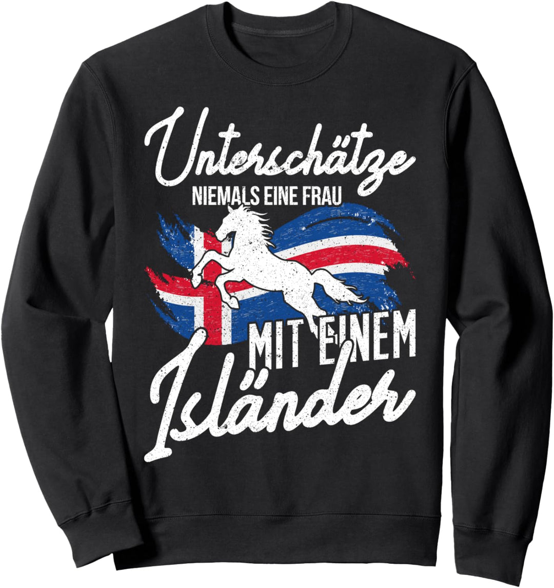 Islandpferde Mädchen Islandflagge Isländer Pferde Geschenk Sweatshirt